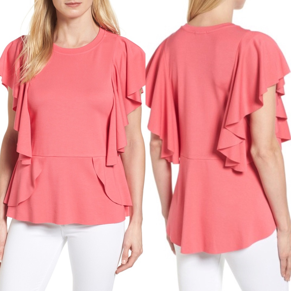 Halogen Ruffle Peplum Top